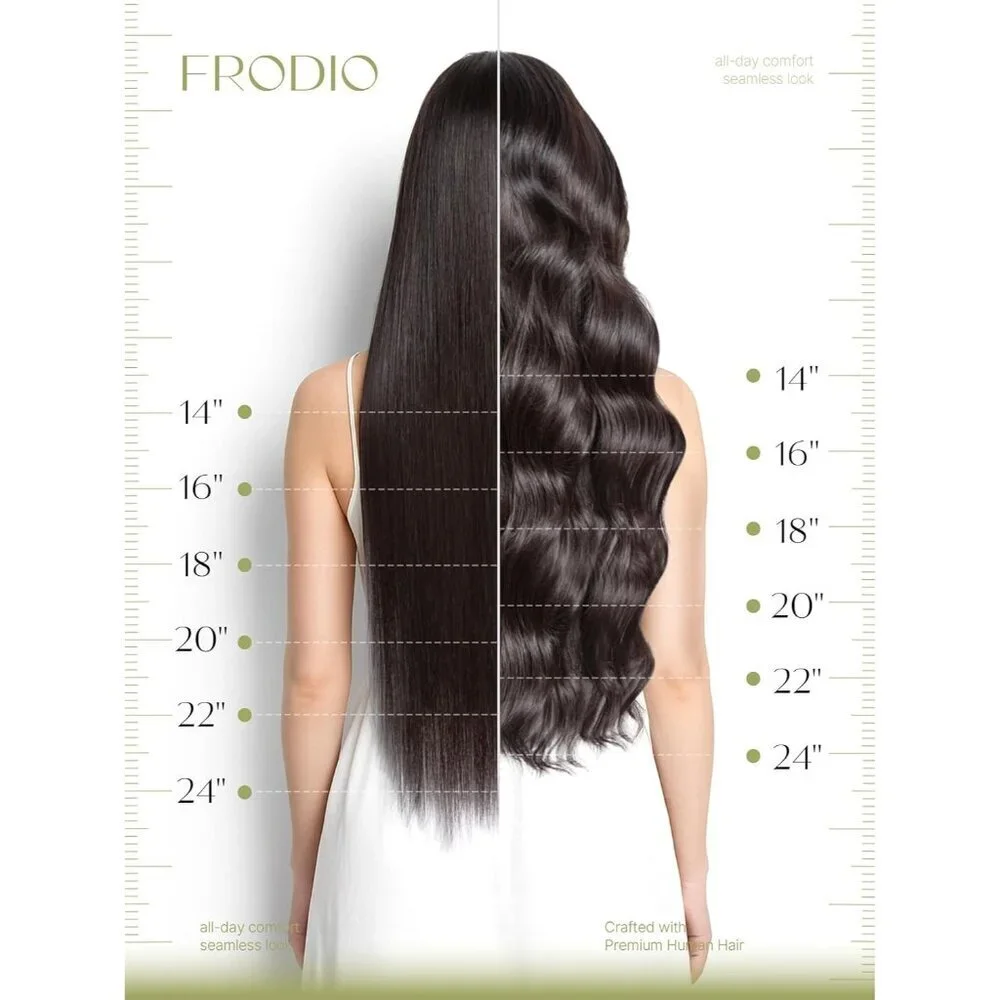 Clip Ins Hair Extensions Human Hair Dark Brown 100g 7 Piece Seamless